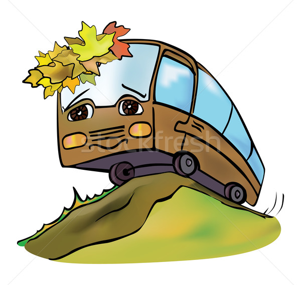 Stock photo: cheerful multicolored bus