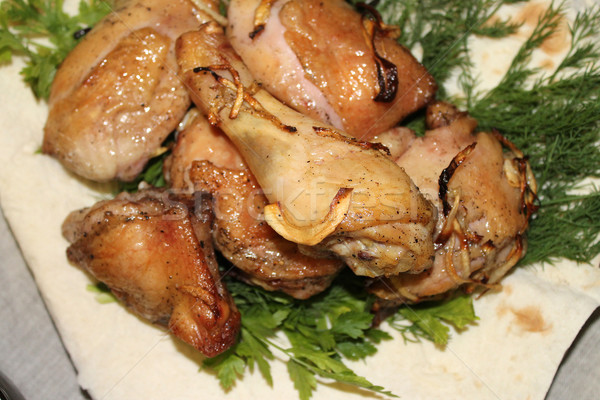 Skewers of chicken in pita bread Stock photo © tatiana3337