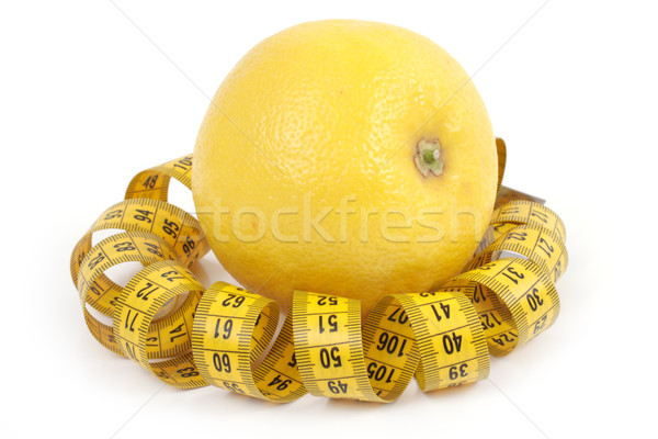 Stockfoto: Grapefruit · centimeter · studio · geïsoleerd · witte · tape