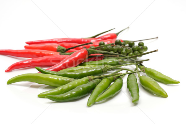 Czerwony zielone hot żywności tle biały Zdjęcia stock © Tatik22