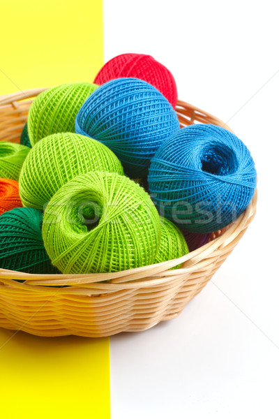 Ambachten naaien mand witte Geel handwerk Stockfoto © Tatik22