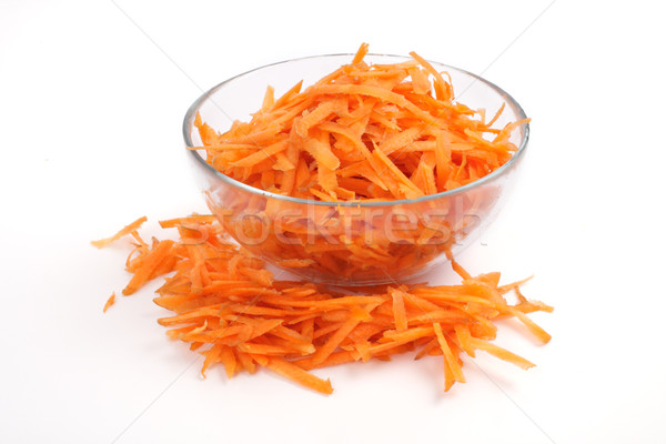 Morcovi sticlă ceaşcă alb portocaliu salată Imagine de stoc © Tatik22