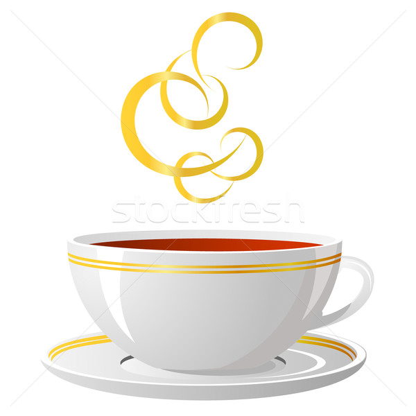 Tasse chaud thé blanche illustration vecteur [[stock_photo]] © Tatik22