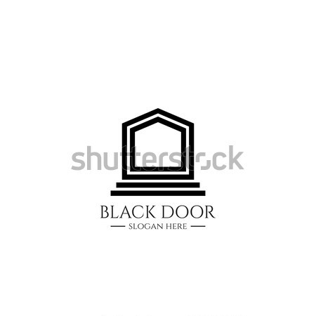 entrance door logo for home or real estate. letter A or D. gate, construction, doorway symbol vector Stock photo © taufik_al_amin
