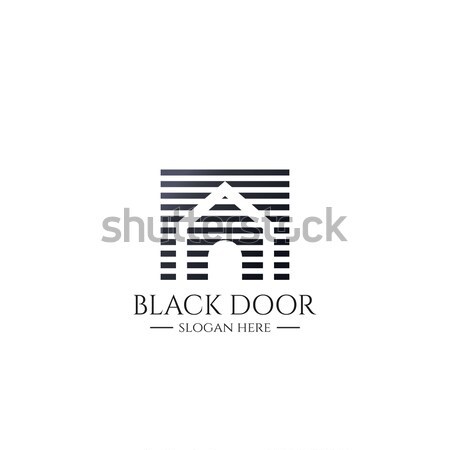 entrance door logo for home or real estate. letter A symbol. gate, construction, doorway symbol vect Stock photo © taufik_al_amin