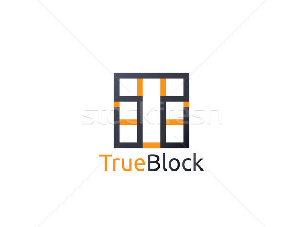 Stock photo: abstract alphabet letter T logo icon. floor tile wall block sign