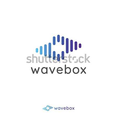 abstract audio signal wave pulse logo for business, apps radio, technology, or data. icon symbol tem Stock photo © taufik_al_amin