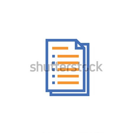 Dokument Papier Gliederung Symbol isoliert Briefbogen Stock foto © taufik_al_amin