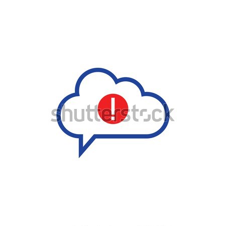 Stock photo: cloud warning Icon computing concept vector illustration