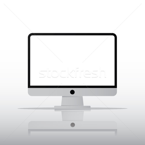 Isolé ordinateur de bureau icône pc suivre style Photo stock © taufik_al_amin