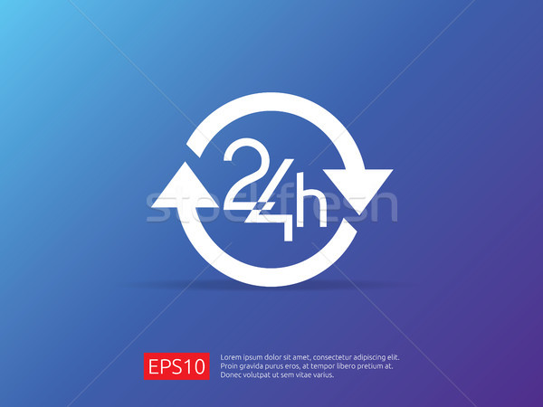 open 24 hours a day icon sign. isolated around circle symbol log Stock photo © taufik_al_amin