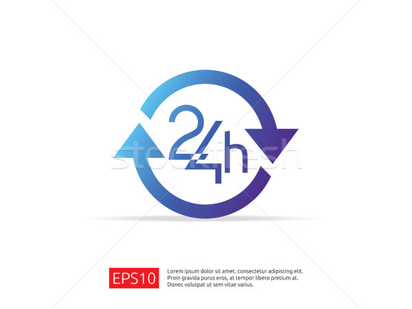 open 24 hours a day icon sign. isolated around circle symbol log Stock photo © taufik_al_amin