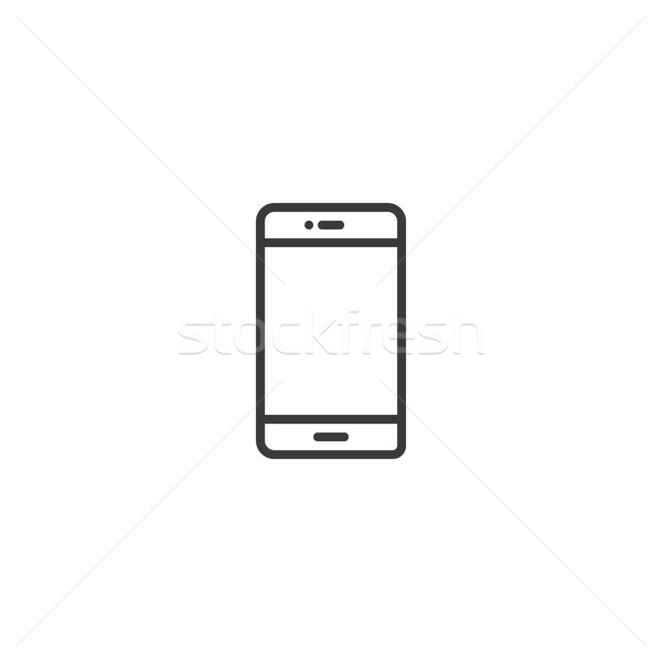 mobile phone Icon. line style vector illustration Stock photo © taufik_al_amin