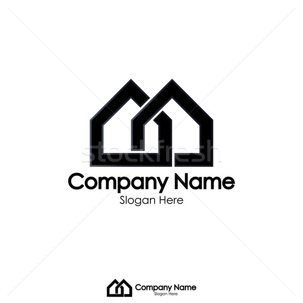 Izolált fekete szín ingatlan logo iroda Stock fotó © taufik_al_amin