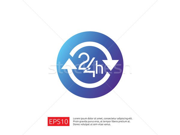 open 24 hours a day icon sign. isolated around circle symbol log Stock photo © taufik_al_amin