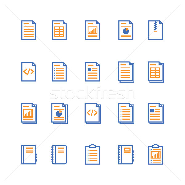 Document and notebook outline icon. isolated checklist paper icon in thin line style for graphic and Stock photo © taufik_al_amin