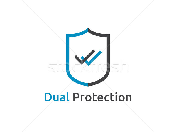 check shield icon symbol. dual Secure Protection Concept vector  Stock photo © taufik_al_amin