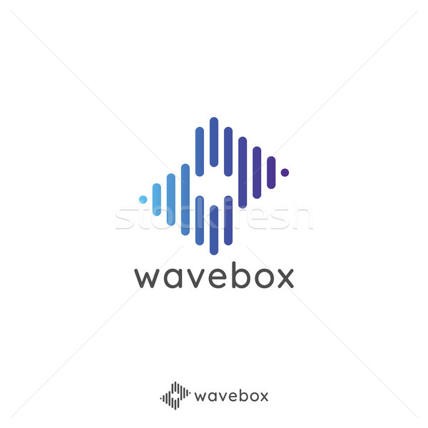abstract audio signal wave pulse logo for business, apps radio, technology, or data. icon symbol tem Stock photo © taufik_al_amin