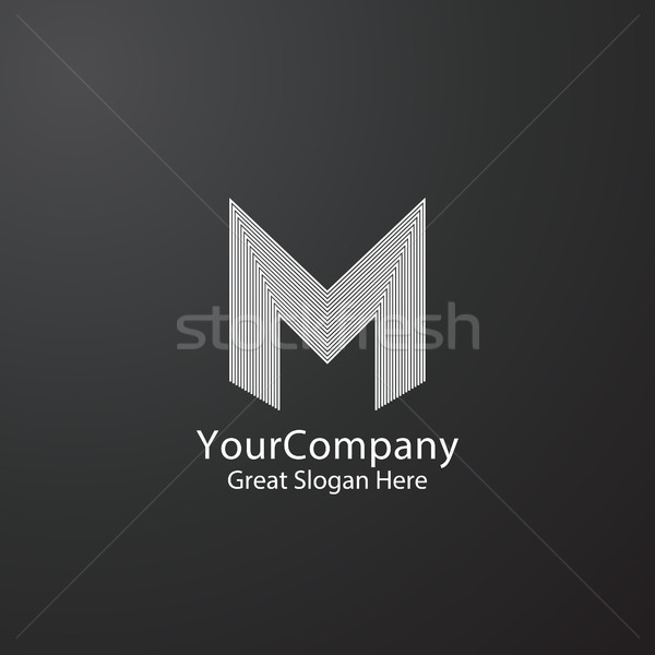 Letter M logo design for fashion brand, initial wedding invitation, business finance. Linear creativ Stock photo © taufik_al_amin