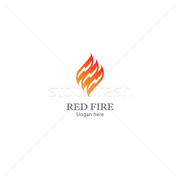 Fire Flame Logo. red energy design concept vector illustration. Stock photo © taufik_al_amin