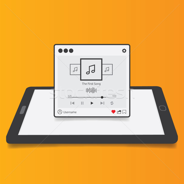 isolated audio streaming player user interface application. flat design style vector illustration Stock photo © taufik_al_amin