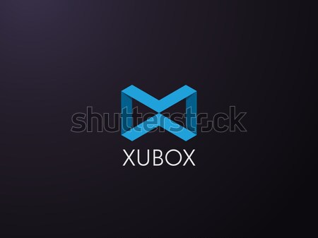 Abstract geometric letter MW WM logo template with hexagonal element object. infinite cube box shape Stock photo © taufik_al_amin