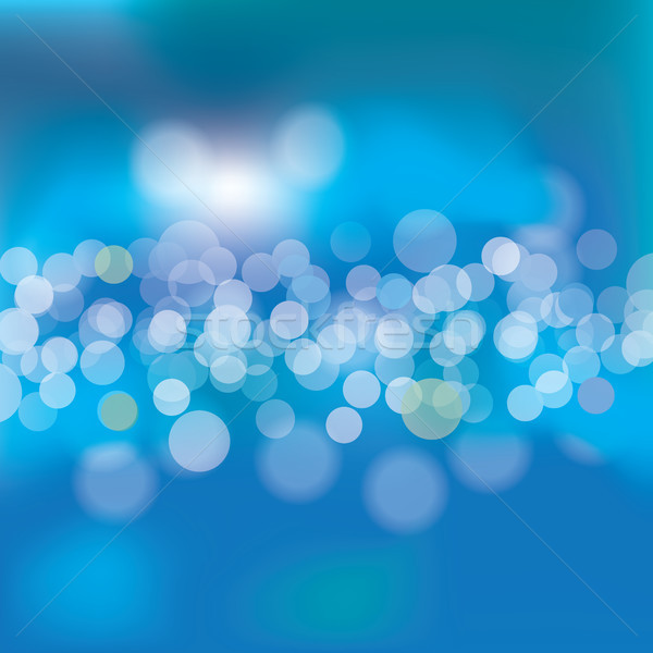 Stock photo: blue blur circular with bokeh lights background