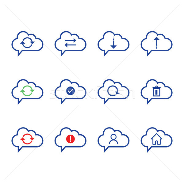 Cloud Computing icon set. outline icon. Includes such as Data Synchronization, Transfer, Access, dow Stock photo © taufik_al_amin