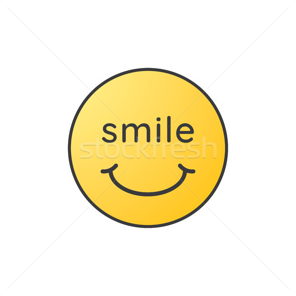 Smile face. Yellow smiley icon. Vector illustration. Stock photo © taufik_al_amin