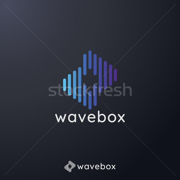 abstract audio signal wave pulse logo for business, apps radio, technology, or data. icon symbol tem Stock photo © taufik_al_amin