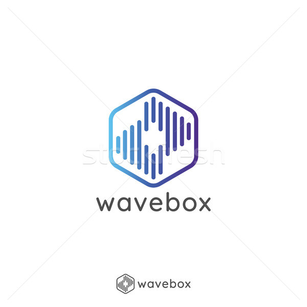 abstract audio signal wave pulse logo for business, apps radio, technology, or data. icon symbol tem Stock photo © taufik_al_amin