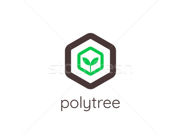 Stock photo: Abstract tree logo icon template. eco green polygon design conce