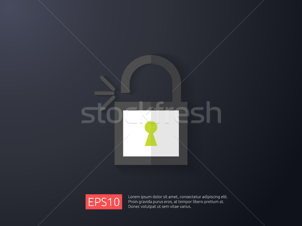 open padlock icon vector illustration. lock access warning alert security concept. safe secure of pe Stock photo © taufik_al_amin