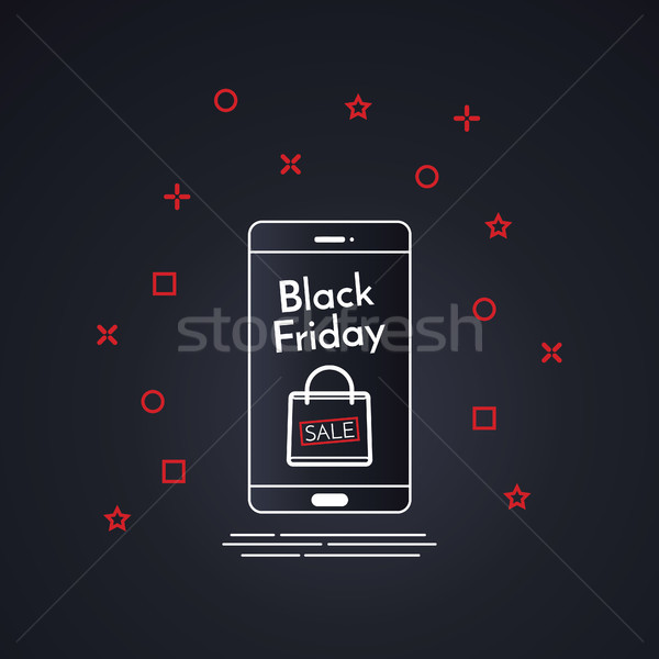 черная пятница продажи дизайн шаблона баннер телефон знак Сток-фото © taufik_al_amin