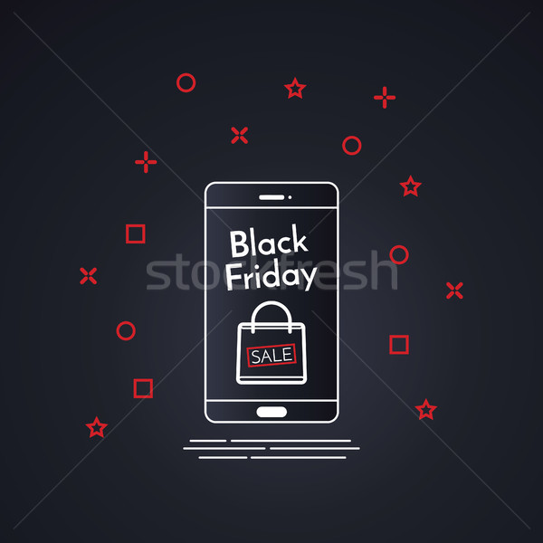 Black friday venda modelo de design bandeira telefone assinar Foto stock © taufik_al_amin