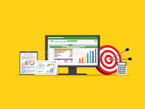 spreadsheet business finance data and marketing target strategy  Stock photo © taufik_al_amin