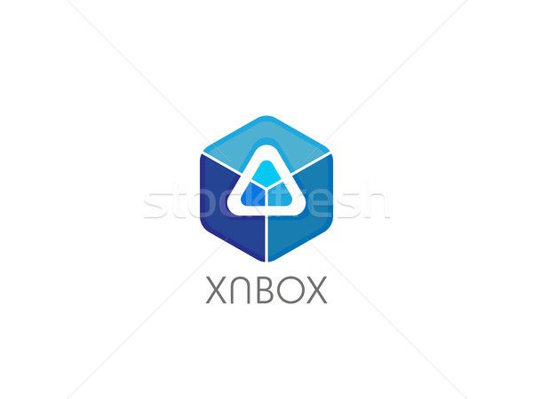 Stok fotoğraf: Soyut · geometrik · üçgen · küp · kutu · logo