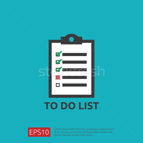 Stockfoto: To · do · list · planning · icon · stijl · papier