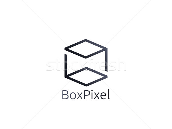 Stock photo: letter PD logo. abstract alphabet sign design. box cube icon tem
