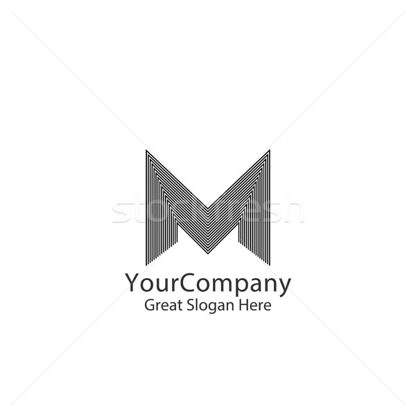 Letter M logo design for fashion brand, initial wedding invitation, business finance. Linear creativ Stock photo © taufik_al_amin