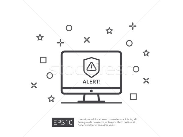 attention warning alert sign with exclamation mark symbol. shiel Stock photo © taufik_al_amin