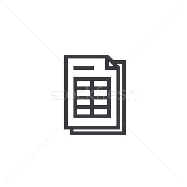 таблица документа бумаги икона изолированный Сток-фото © taufik_al_amin
