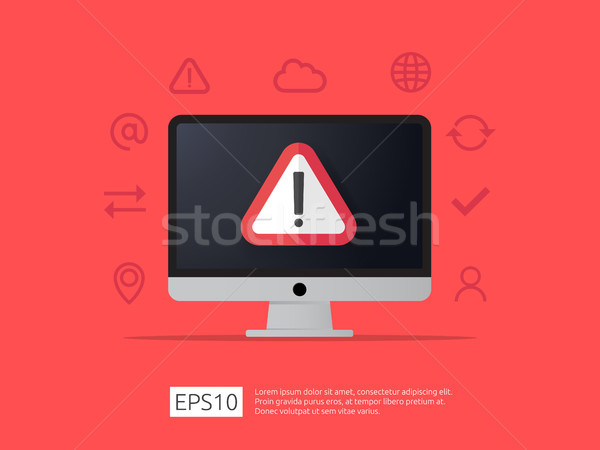 attention warning alert sign on computer with exclamation mark s Stock photo © taufik_al_amin