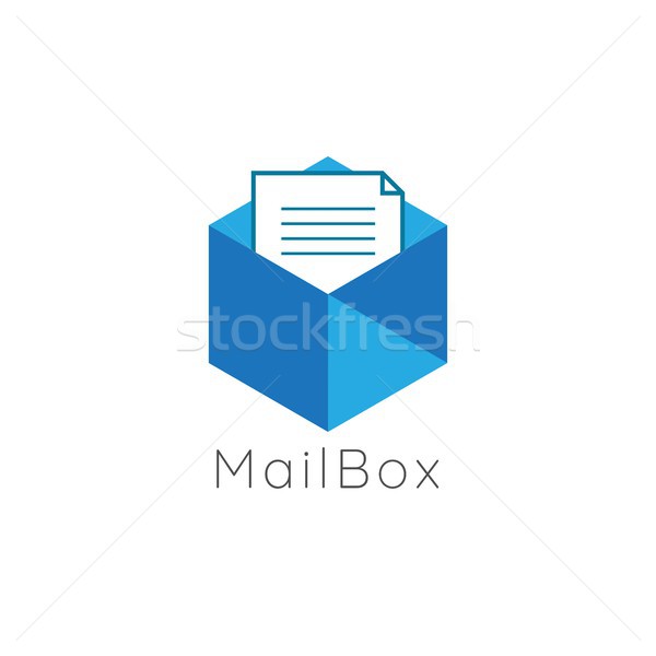 抽象的な 文書 データ メールボックス ロゴ アイコン ストックフォト © taufik_al_amin