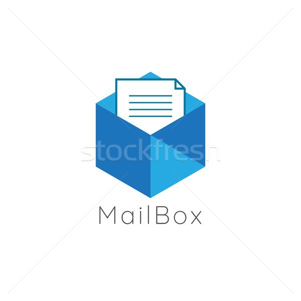 abstract document data or Mail Box Logo icon. vector illustration. Stock photo © taufik_al_amin