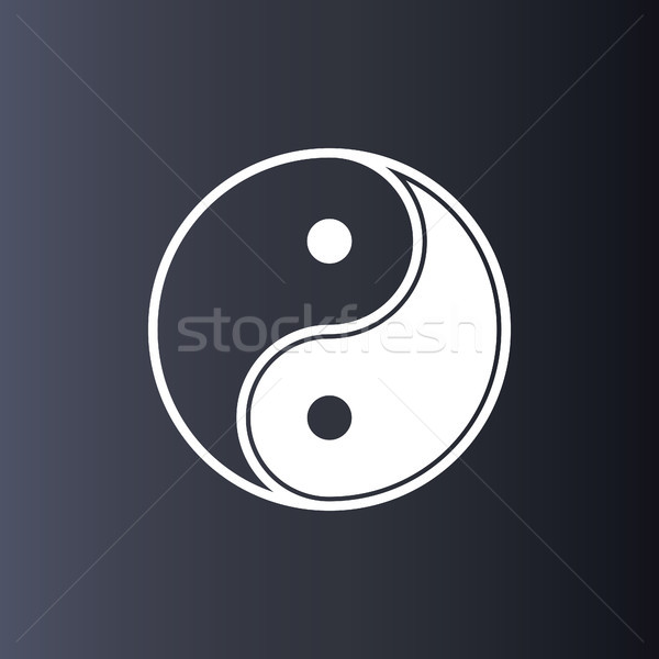 Yin yang logo szimbólum ikon háttér fekete Stock fotó © taufik_al_amin