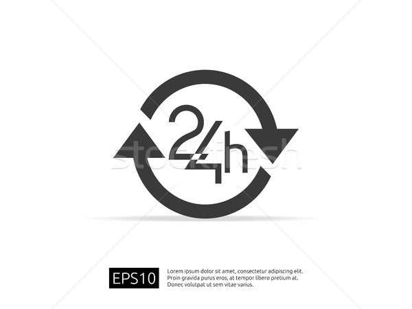 open 24 hours a day icon sign. isolated around circle symbol log Stock photo © taufik_al_amin