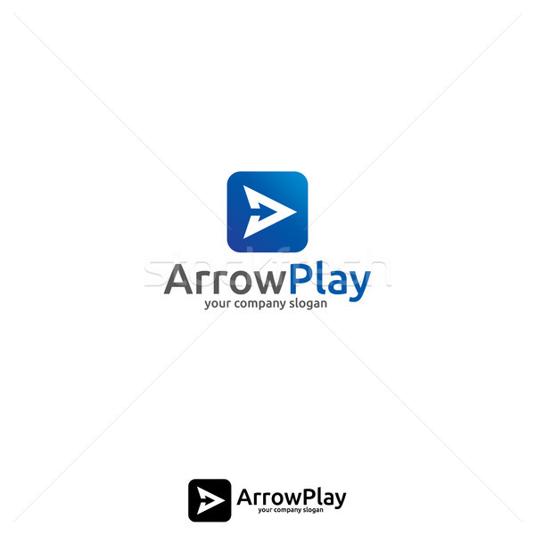 player logo icon for video, audio, application or arrow box courier logistic delivery courier transp Stock photo © taufik_al_amin