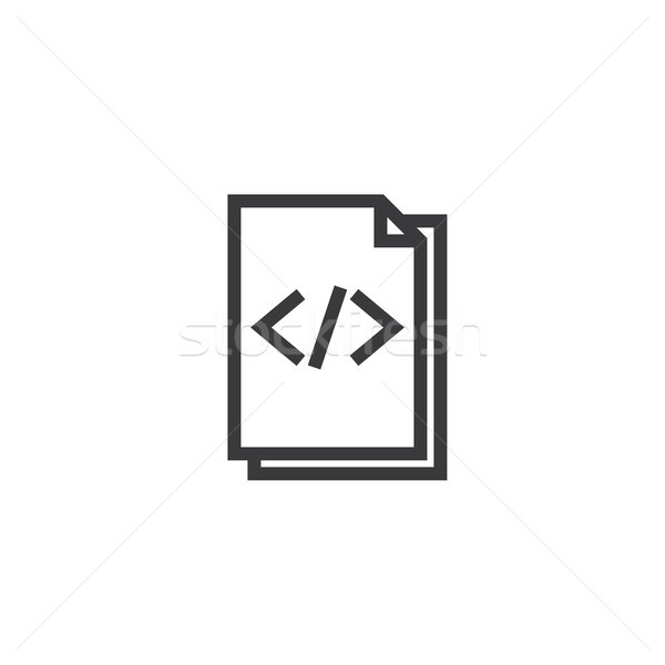 HTML Document paper outline icon. isolated note paper icon in thin line style for graphic and web de Stock photo © taufik_al_amin