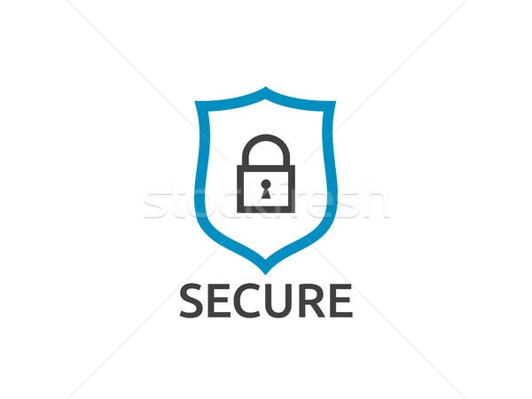 щит линия икона интернет безопасности вектора Сток-фото © taufik_al_amin